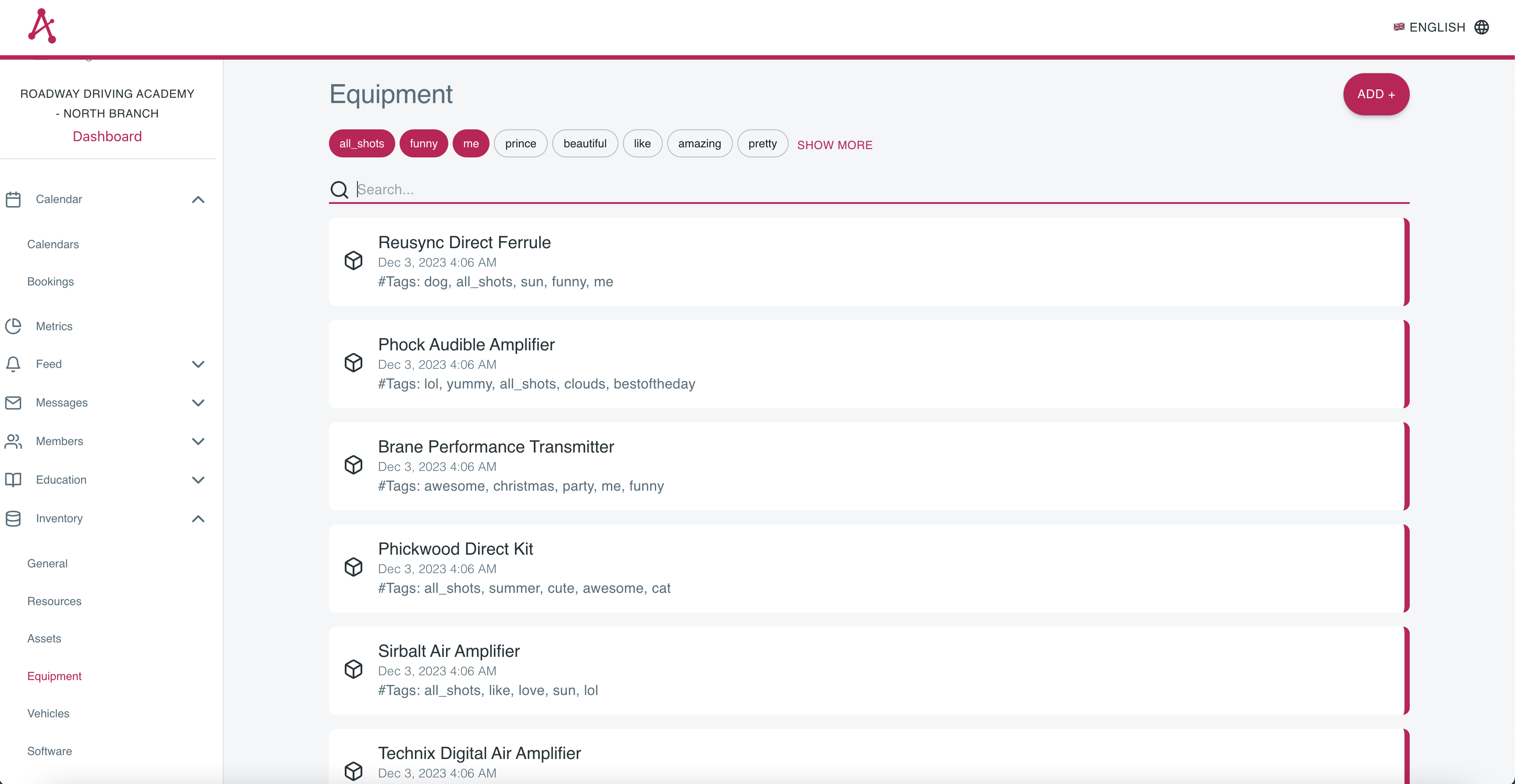 List of physical inventory items